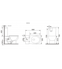 B2355AS S-Trap Close Coupled Rimless Toilet