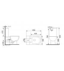 B2358A Back To Wall Rimless Toilet