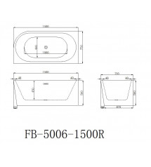 FB-5006K Free Standing Corner Bathtub