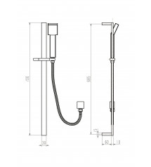 R05-BK Matte Black shower Hand  With Rail