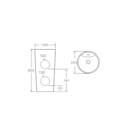 KS113 GLOSS WHITE FREESTANDING CERAMIC BASIN
