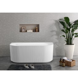 5022 BACK TO WALL FLUTED BATHTUB MATTE WHITE
