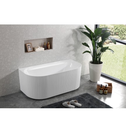 5022 BACK TO WALL FLUTED BATHTUB MATTE WHITE