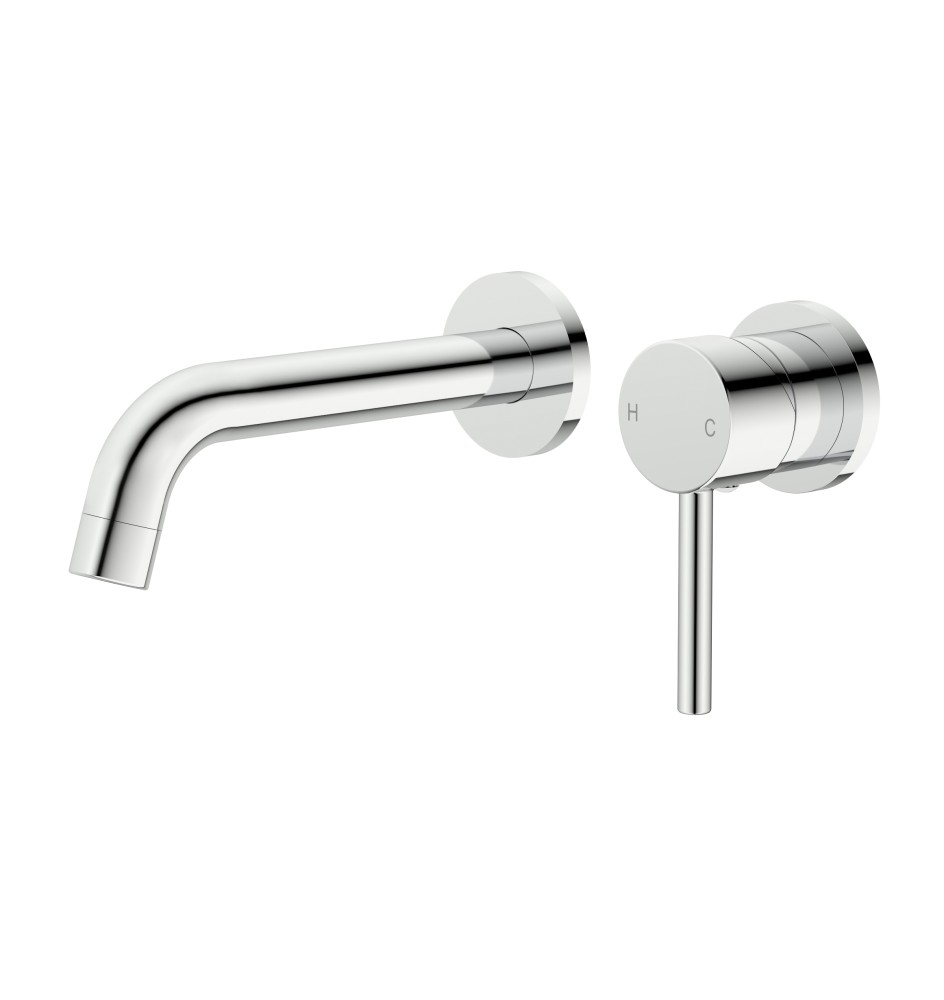 86H80-CHR CHROME ROUND WALL MIXER WITH SPOUT