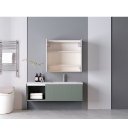 M1020 LIGHT OAK LED MIRROR CABINET