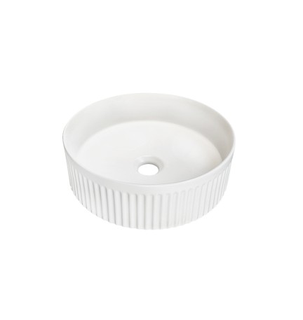 K3416 GLOSS WHITE FLUTED BASIN