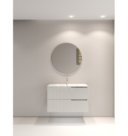 LASA-900 Wall Hung vanity FLUTED MATTE WHITE