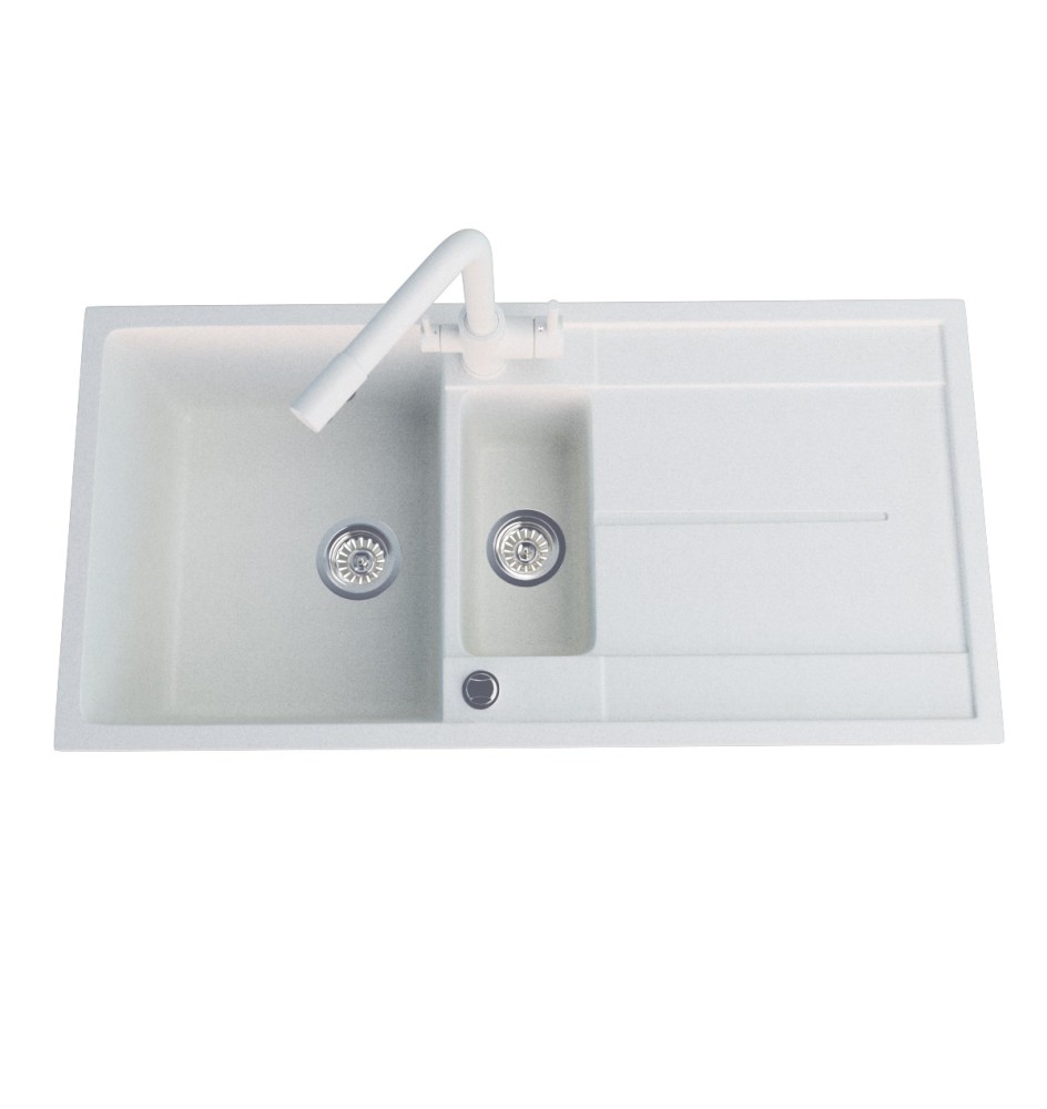 970BW White Granite Kitchen Sink