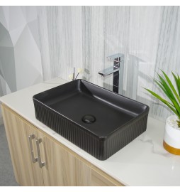 K3414-MB MATTE BLACK FLUTED BASIN