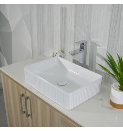 K3414 GLOSS WHITE FLUTED BASIN