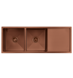 CT-12045BC Undermount Double Bowl with drainer Brushed Copper
