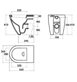B2376BMB In-Wall Cistern Rimless Toilet MATTE BLACK