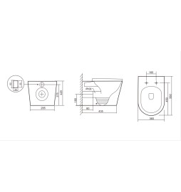 B2303TR In-Wall Cistern Tornado, Rimless Toilet NANO GLAZE NANO GLAZE