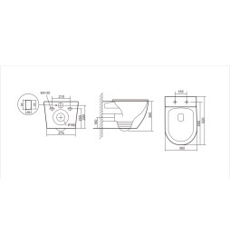 B2376 In-Wall Cistern Wall Hung Rimless Toilet NANO GLAZE