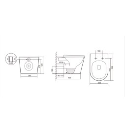 B2303TRR08 In-wall cistern floor stand toilet