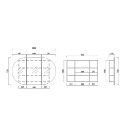FB-MCOMW MATTE WHITE OVAL MIRROR CABINET