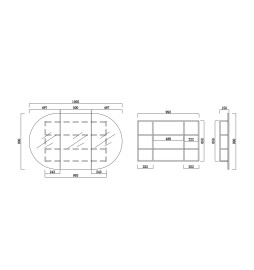 FB-MCOLO LIGHT OAK OVAL MIRROR CABINET