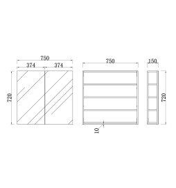 FB-MCMW MATTE WHITE MIRROR CABINET