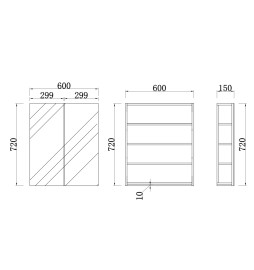 FB-MCGW GLOSS WHITE MIRROR CABINET