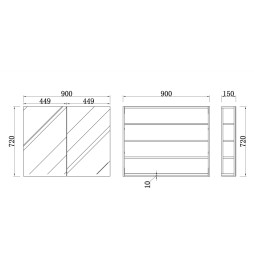 FB-MCGW GLOSS WHITE MIRROR CABINET