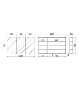 FB-MCGW GLOSS WHITE MIRROR CABINET