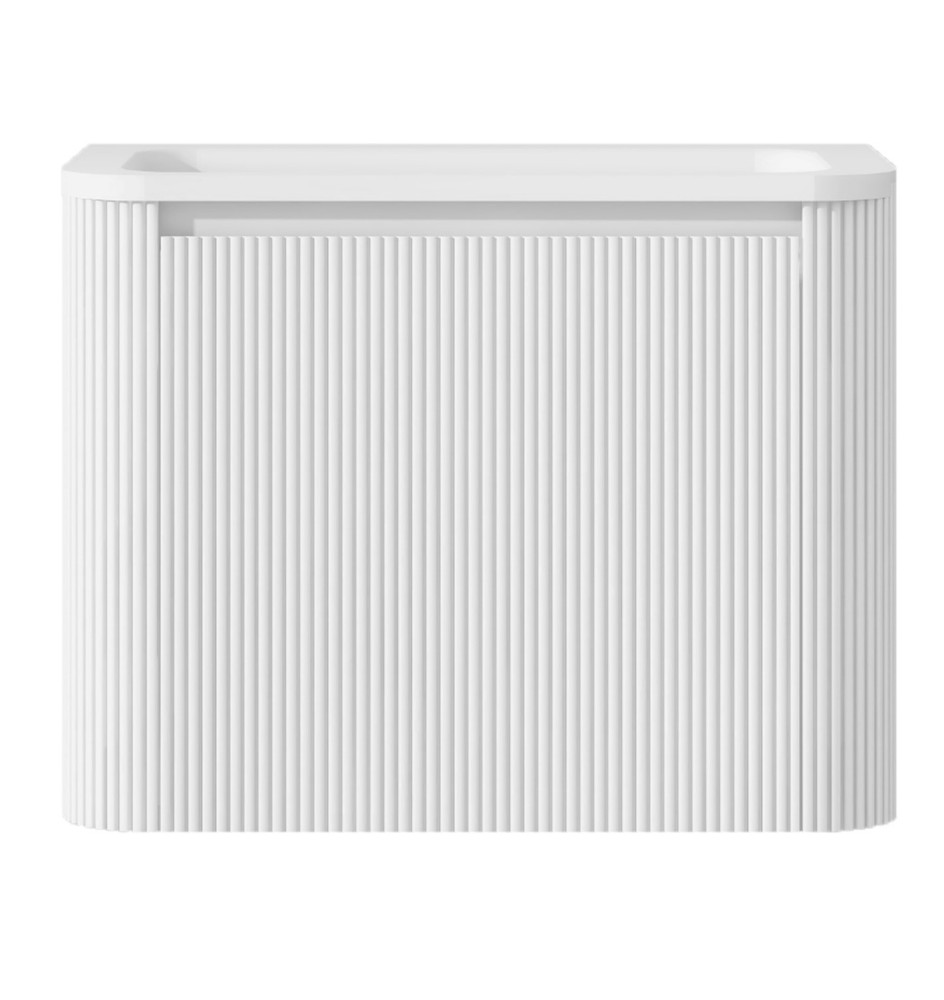 GERIAR-600MW Wall Hung vanity FLUTED MATTE WHITE