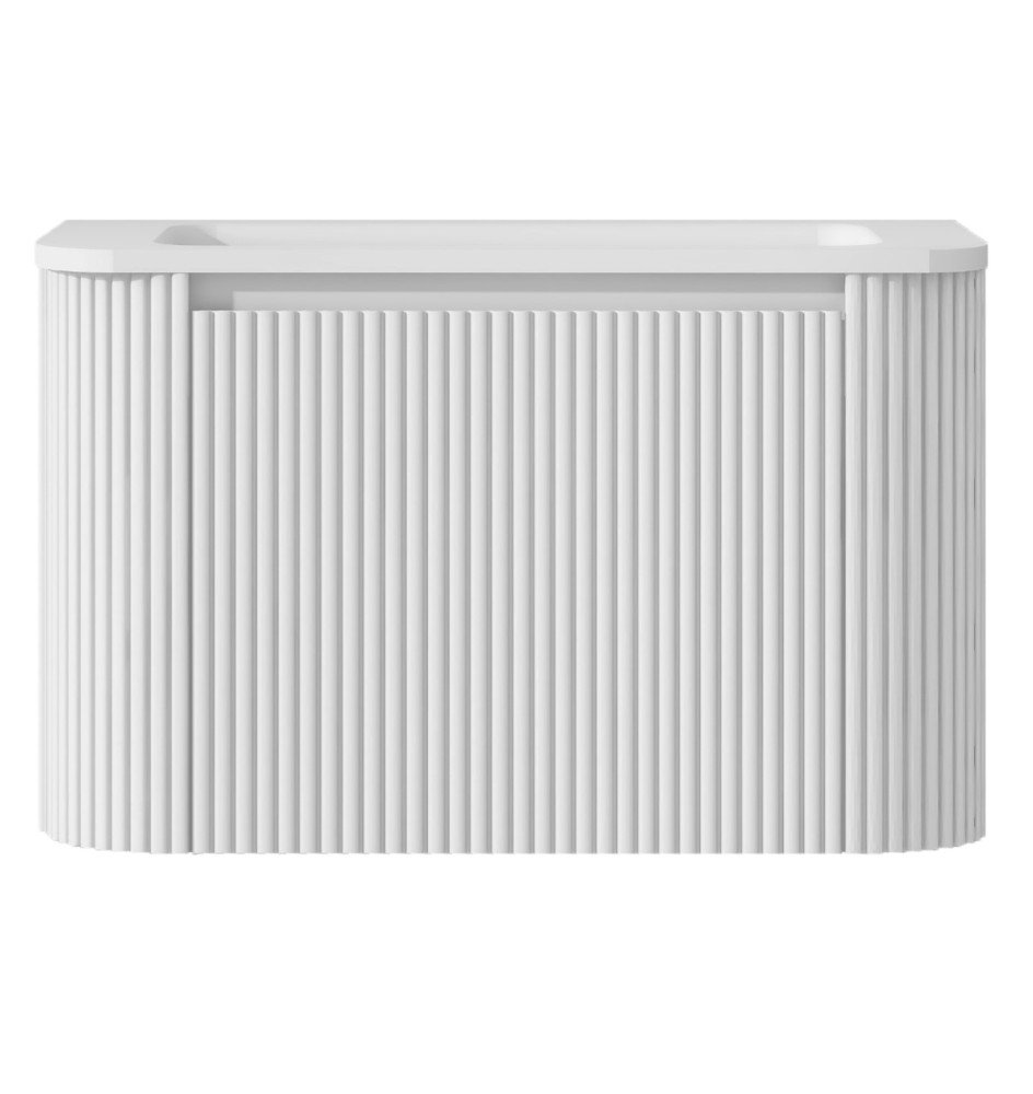 GERIAR-750MW Wall Hung vanity FLUTED MATTE WHITE