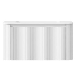 GERIAR-1200MW Wall Hung vanity FLUTED MATTE WHITE
