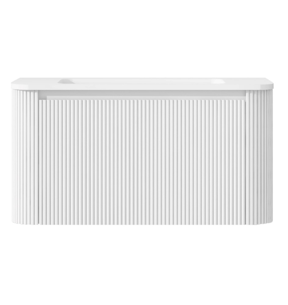 GERIAR-1200MW Wall Hung vanity FLUTED MATTE WHITE