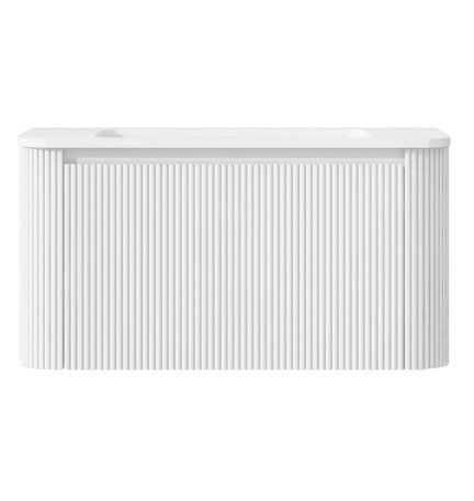 GERIAR-1200MW Wall Hung vanity FLUTED MATTE WHITE
