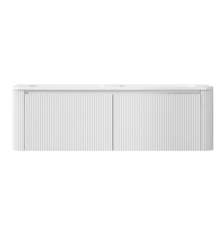 GERIAR-1500MW Wall Hung vanity FLUTED MATTE WHITE