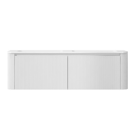 GERIAR-1500MW Wall Hung vanity FLUTED MATTE WHITE