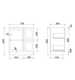 SK750 SOFIA Freestanding vanity MATTE WHITE