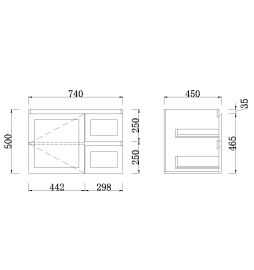 SKBA7546W SOFIA Wall Hung vanity MATTE WHITE SKBA7546W SOFIA Wall Hung vanity MATTE WHITE