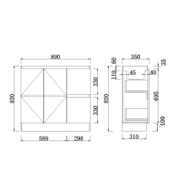 900B ALORA Slimline Freestanding Vanity
