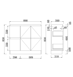 900B ALORA Slimline Freestanding Vanity