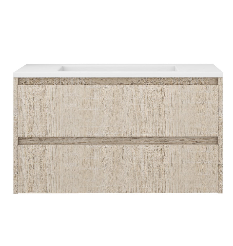 Wood Colour Wall Hung Vanity | Danish Building Supplies