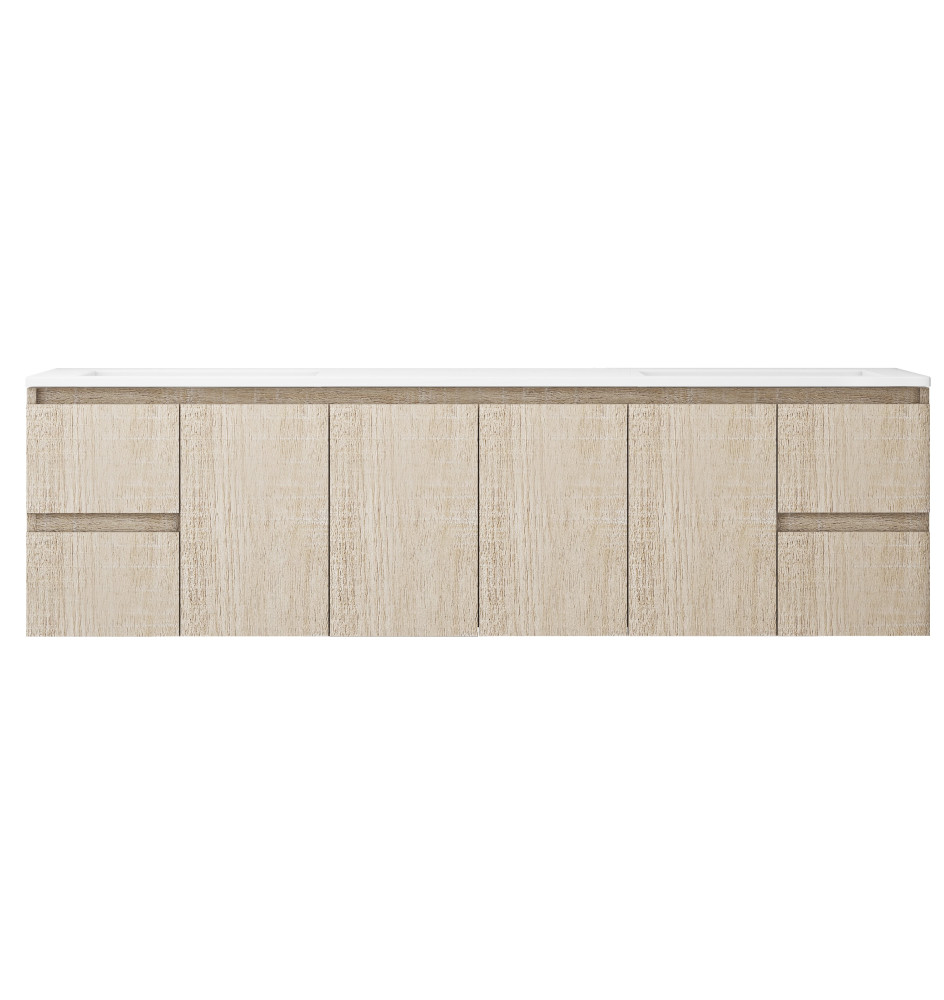 2166A-B ALAINA Wall Hung Vanity | Wood Grain | MDF Cabinet | 40% OFF