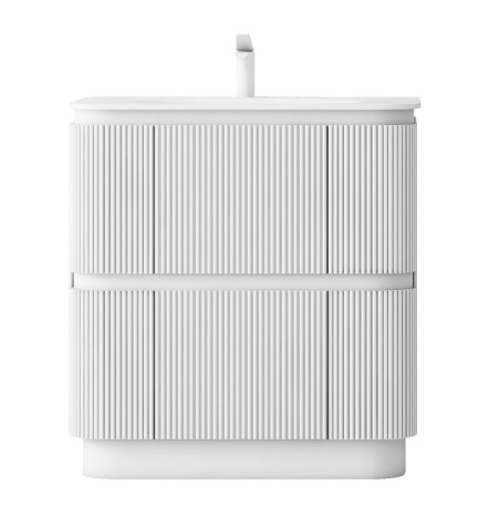 GERIAR-750MW freestanding vanity FLUTED MATTE WHITE