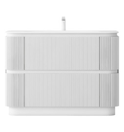GERIAR-1200MW freestanding vanity FLUTED MATTE WHITE