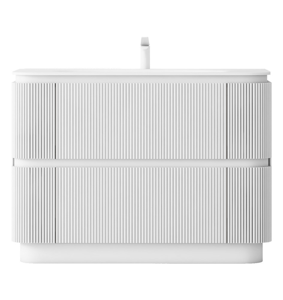 GERIAR-1200MW freestanding vanity FLUTED MATTE WHITE