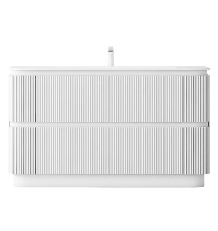 GERIAR-1500MW freestanding vanity FLUTED MATTE WHITE