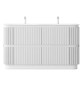 GERIAR-1500DBMW freestanding vanity FLUTED MATTE WHITE