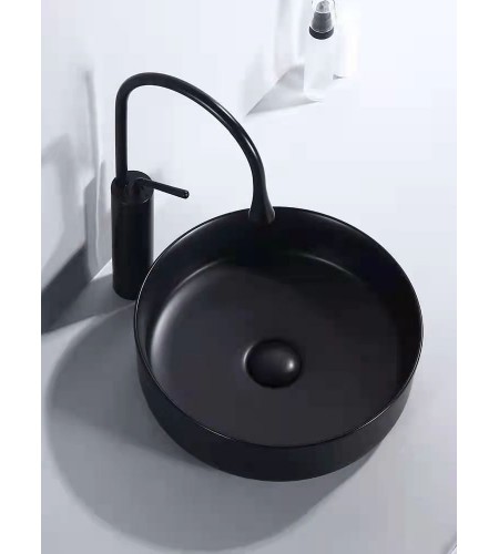 K3202-MB Black Top Counter Ceramic Basin